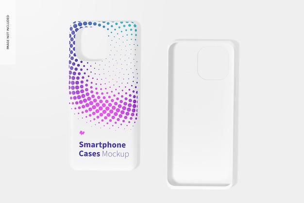 Smartphone Cases Mockup, Top View