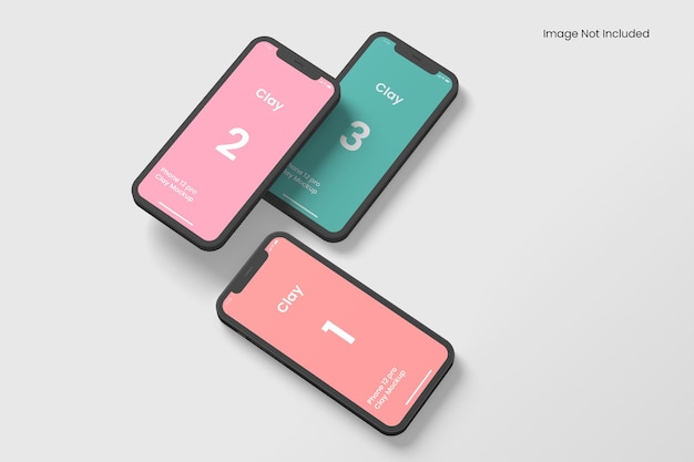 PSD smartphone clay apps mockups