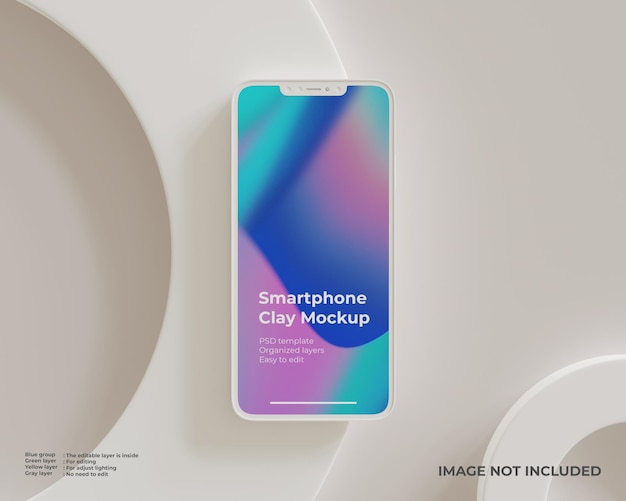 PSD mockup di argilla per smartphone per la progettazione di app e web dell'interfaccia utente