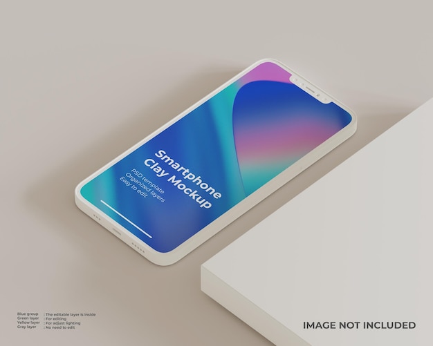 PSD smartphone clay mockup for ui web and apps design