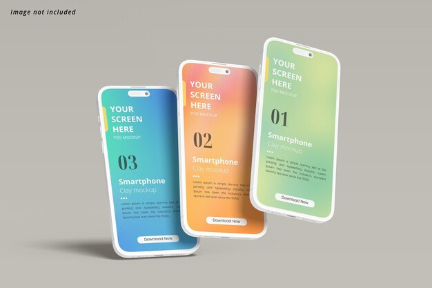 smartphone clay mockup