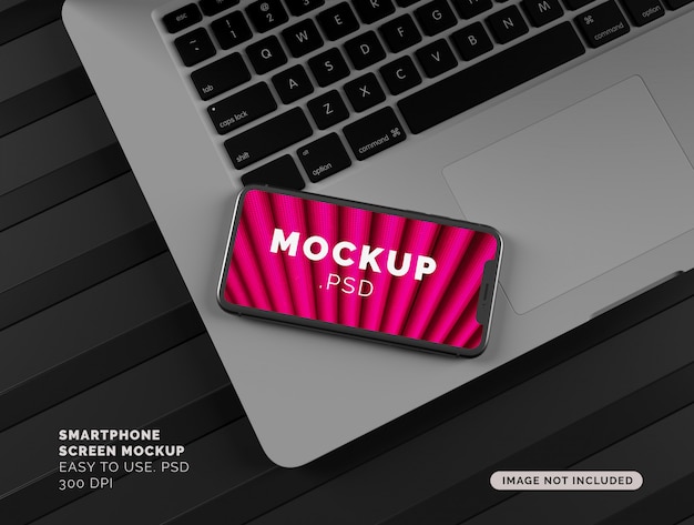 Display per smartphone mock-up sul laptop