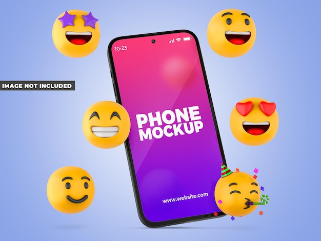 PSD smartphone emoji mockup psd