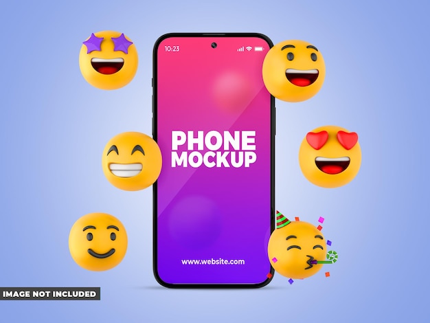 Smartphone Emoji Mockup PSD