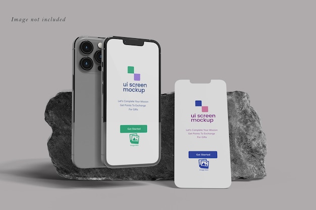 Smartphone en scherm ui ux app mockup