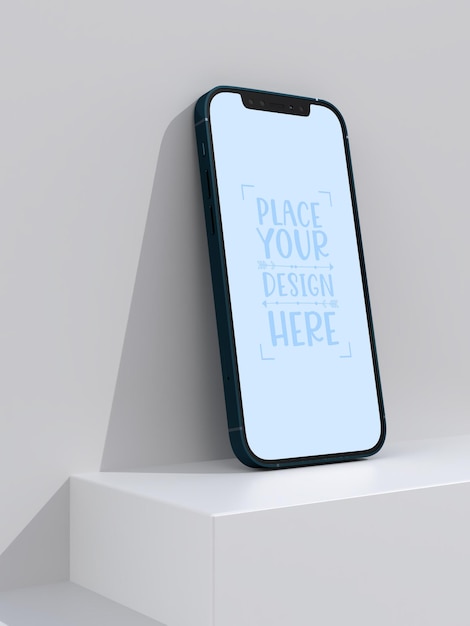 Smartphone frameless blank screen mockup