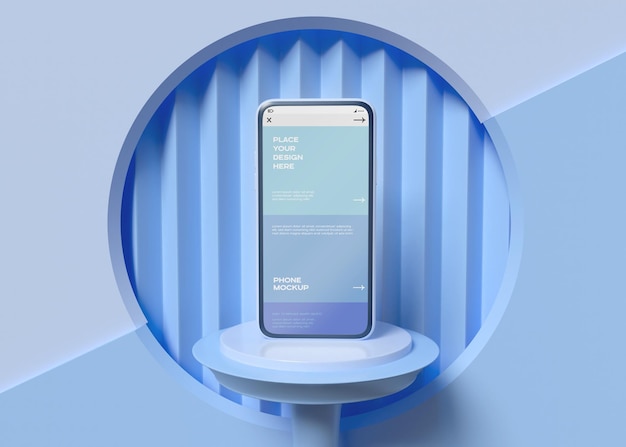 Smartphone On Geometric Background Mockup