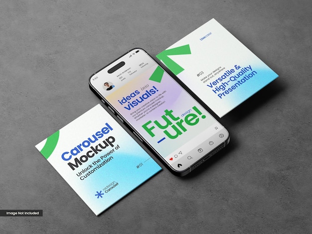 Smartphone i karuzel Instagram Post Mockup