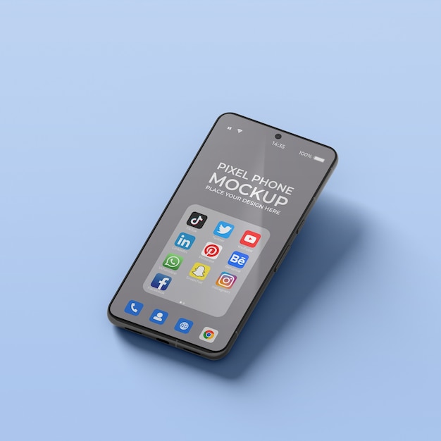 PSD smartphone in studio mockup.