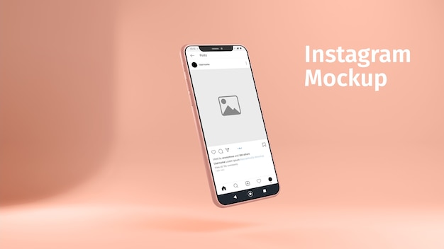 Smartphone instagram mockup geïsoleerd