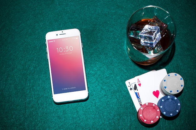 PSD smartphone makieta z kasyna pojęciem