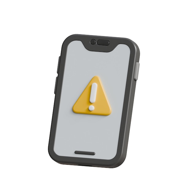 Smartphone met een waarschuwingsicoon dat een probleem of fout op het apparaat aangeeft