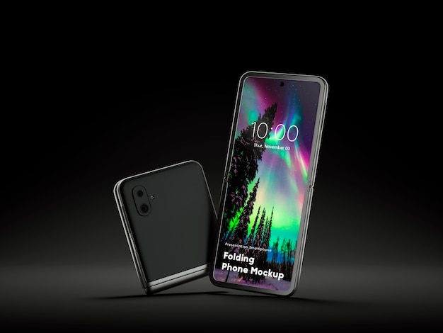 PSD smartphone mock-up  with flip design