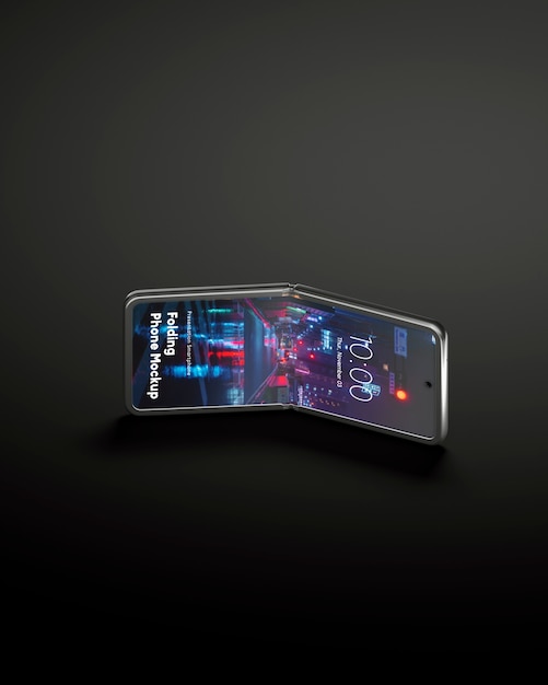 PSD smartphone mock-up  with flip design