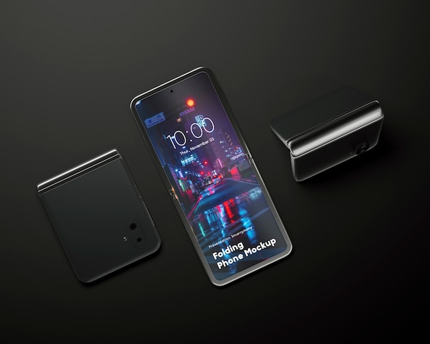 PSD smartphone mock-up  with flip design