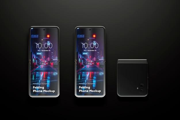 Smartphone mock-up  with flip design