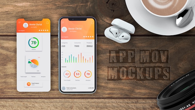 PSD smartphone mockup for apps