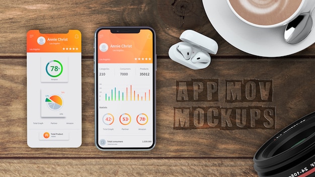 Smartphone mockup for apps