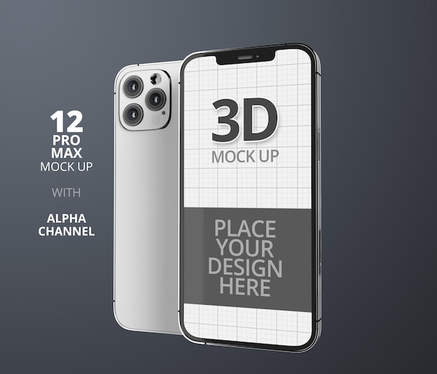 Smartphone mockup design rendering isolated