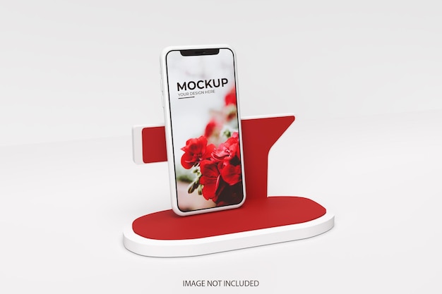 Smartphone-mockup in realistische 3d-weergave