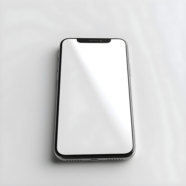 PSD smartphone mockup met leeg scherm geïsoleerd op witte achtergrond 3d-illustratie