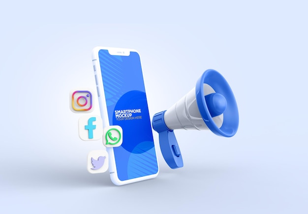 Smartphone-mockup met negafoon
