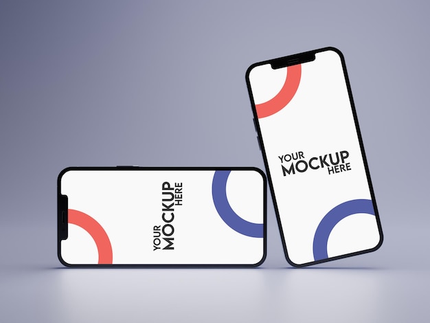 Smartphone-mockup met realistisch verlichtingsmodel PSD premium