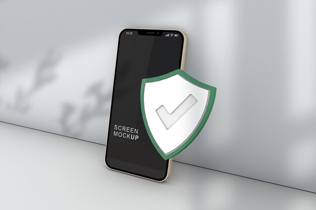 Smartphone mockup online security concept