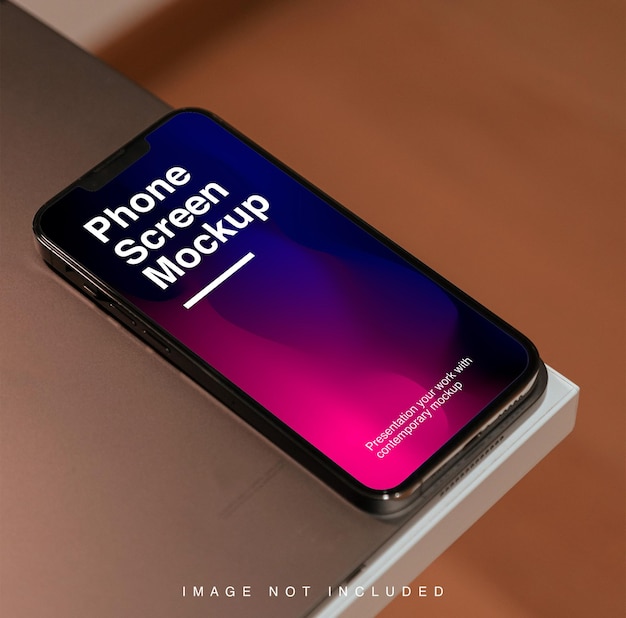 PSD smartphone mockup op de tafel