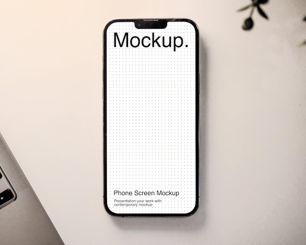 PSD smartphone mockup op de tafel