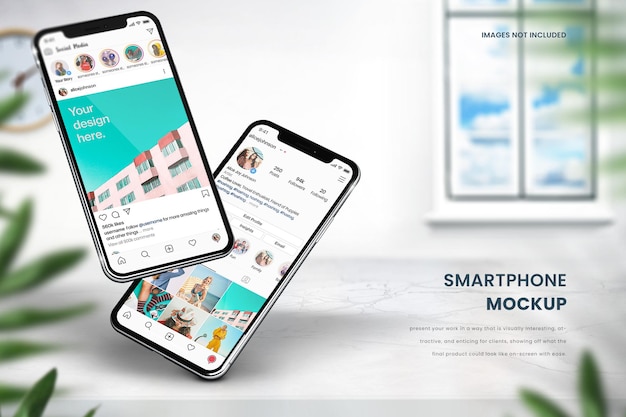 Smartphone mockup perfect for displaying apps or social media