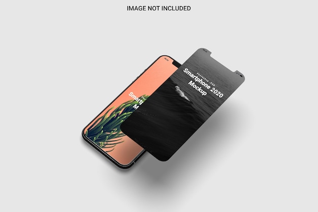 Smartphone mockup right view isolated