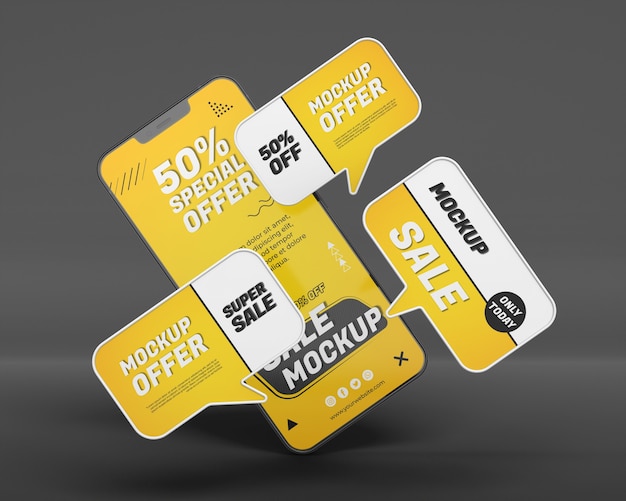 PSD smartphone mockup sale concept