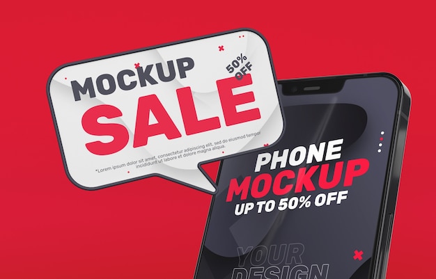 PSD sconto vendita mockup smartphone