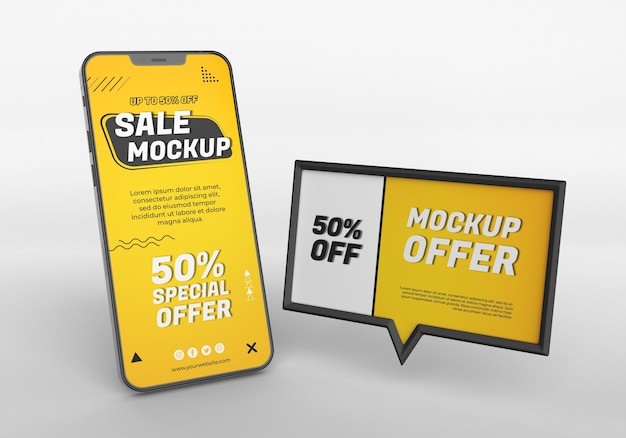 PSD vendita di mockup di smartphone