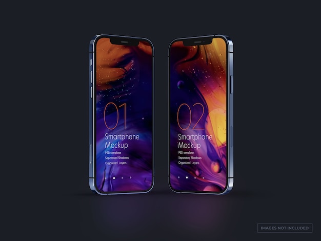 UIデザイン用のスマートフォンモックアップ