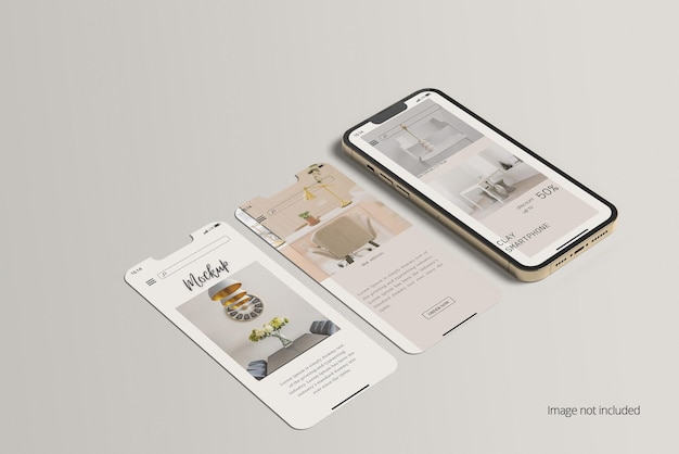 Smartphone mockup ui ux or app screen presentation