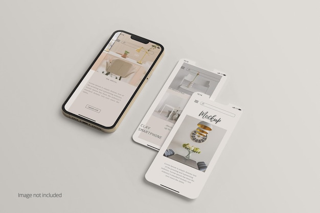 Smartphone mockup ui ux or app screen presentation