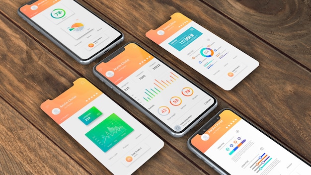 PSD smartphone-mockup voor apps