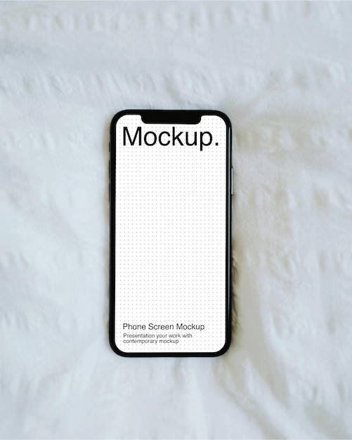 Smartphone mockup on white cloth