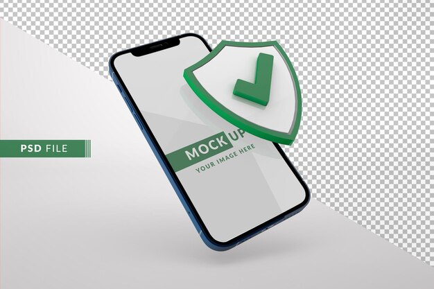 Макет смартфона с дизайном кибербезопасности