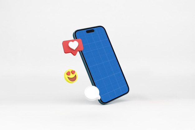 Smartphone Mockup with floating social media icons