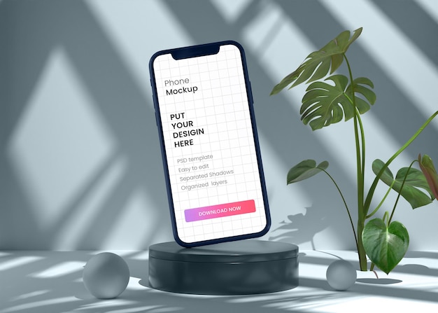 Мокет смартфона с подиумом