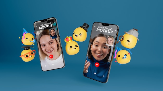 Smartphone-model met whatsapp-emoji