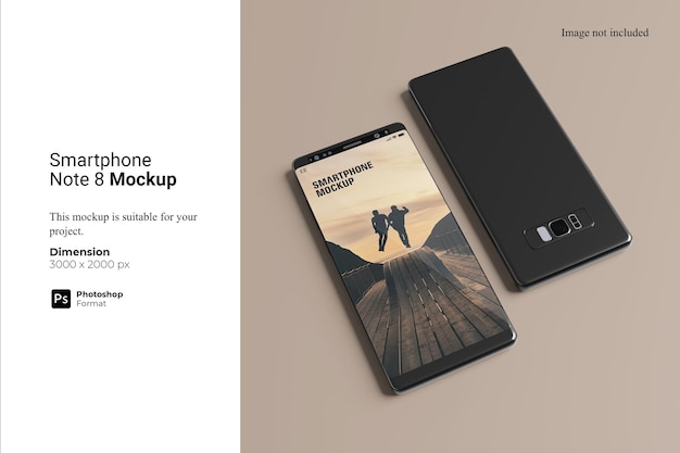 Smartphone note 8 mockup-ontwerp