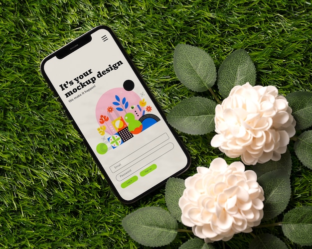 Smartphone outdoors mockup