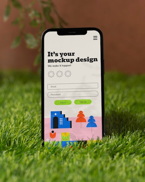 PSD smartphone outdoors mockup