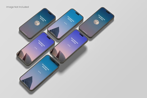 PSD mockup di prospettiva per smartphone