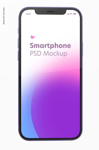 Mockup di versione viola dello smartphone, vista frontale