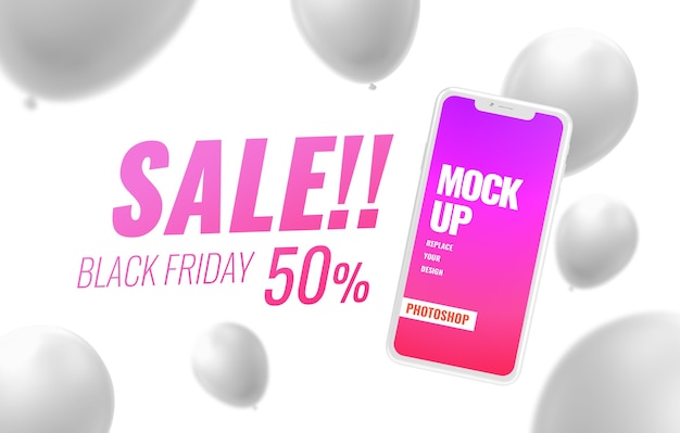 Smartphone sale mockup advertising